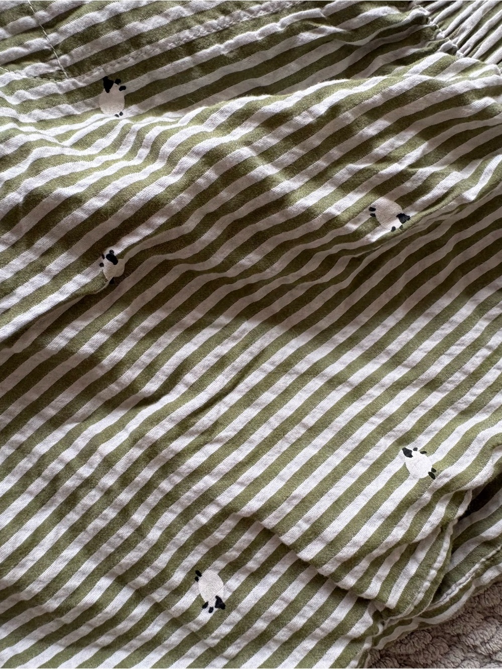 aerie counting sheep Olive and White Striped Button-Front Top - Picture 3 of 3